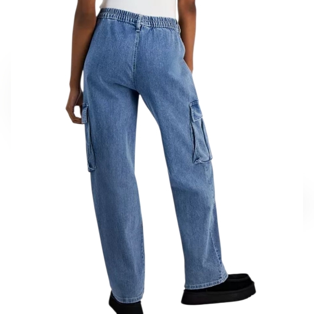 Madden NYC Wide Leg Cargo Drawstring Waist Skater Jeans Size XL - Picture 3 of 14